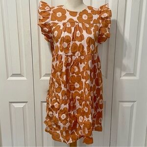 New Altar'd State Orange Floral Babydoll Dress